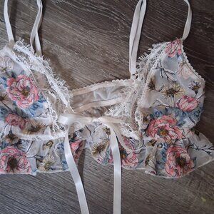Victoria Secret Dream Angel Small Floral Tie Front Bra Pretty!